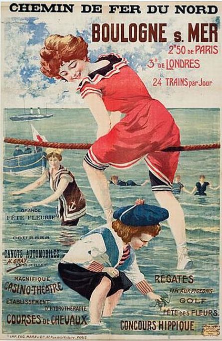 ブローニュ＝シュル＝メールの海水浴場のポスター
